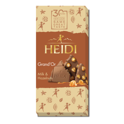 Milk Chocolate with Whole Caramelized Hazelnuts Heidi Grand' Or 100gr