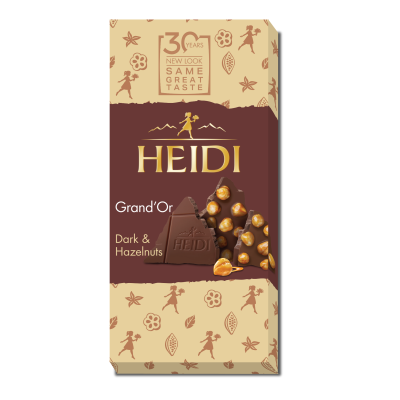 Dark Chocolate with Whole Caramelized Hazelnuts Heidi Grand' Or 100gr