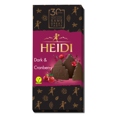 Dark Chocolate with Cranberry Heidi 80gr