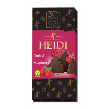 Dark Chocolate with Rasberry Heidi 80gr