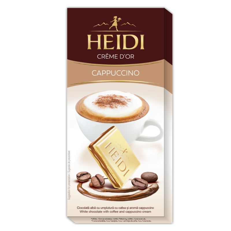 White Chocolate with Cappuccino Filling Heidi 90gr
