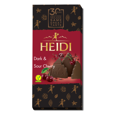 Dark Chocolate with Sour Cherry Heidi 80gr