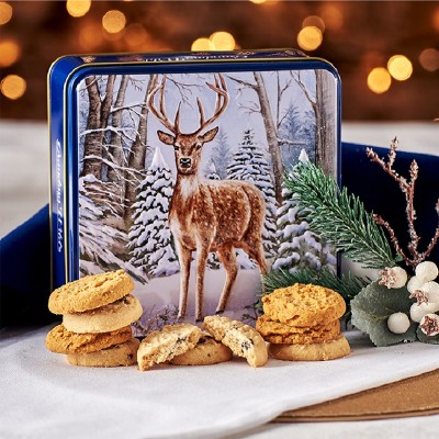 Butter Cookies in Two Flavors (Ginger-Lemon and Chocolate Chip) in a Metal Box Wild's 160gr