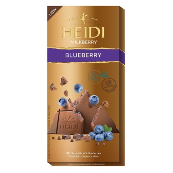 Milk Chocolate with Blueberries (Blueberry) Heidi 80gr