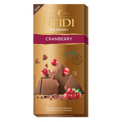Milk Chocolate with Cranberry Heidi 80gr