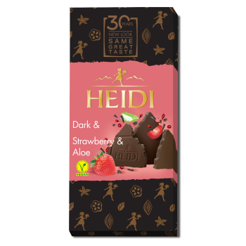 Dark Chocolate with Strawberry and Aloe Vera Heidi 80g