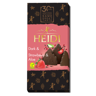 Dark Chocolate with Strawberry and Aloe Vera Heidi 80g