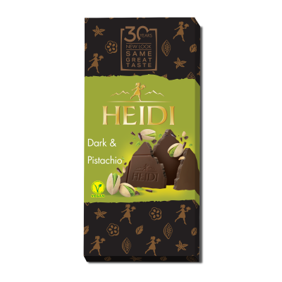 Dark Chocolate with Pistachio Heidi Shelled Peanuts 80gr