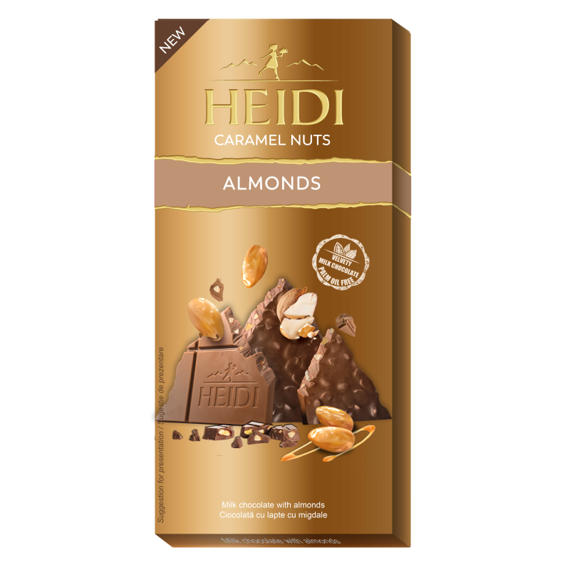 Milk Chocolate with Caramelized Almonds Heidi 80gr