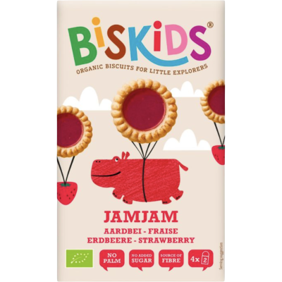 Vegan Organic Children's Cookies with Strawberry Filling Sugar Free Belkorn 100gr