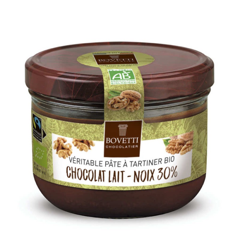 Bovetti Organic Milk Chocolate Spread With Walnuts 200gr