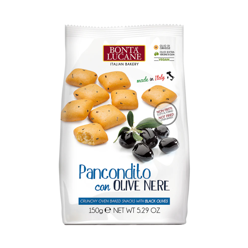Grilled Snack Pancondito with Black Olives Bonta Lucane 150gr