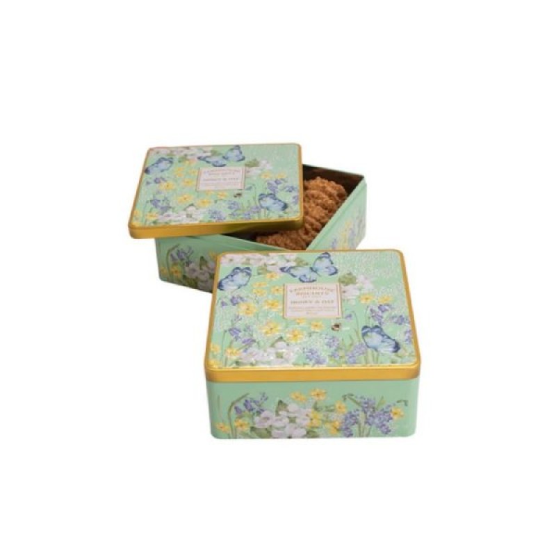 Honey and Oat Biscuits in a Metal Box Farmhouse Biscuits 250gr