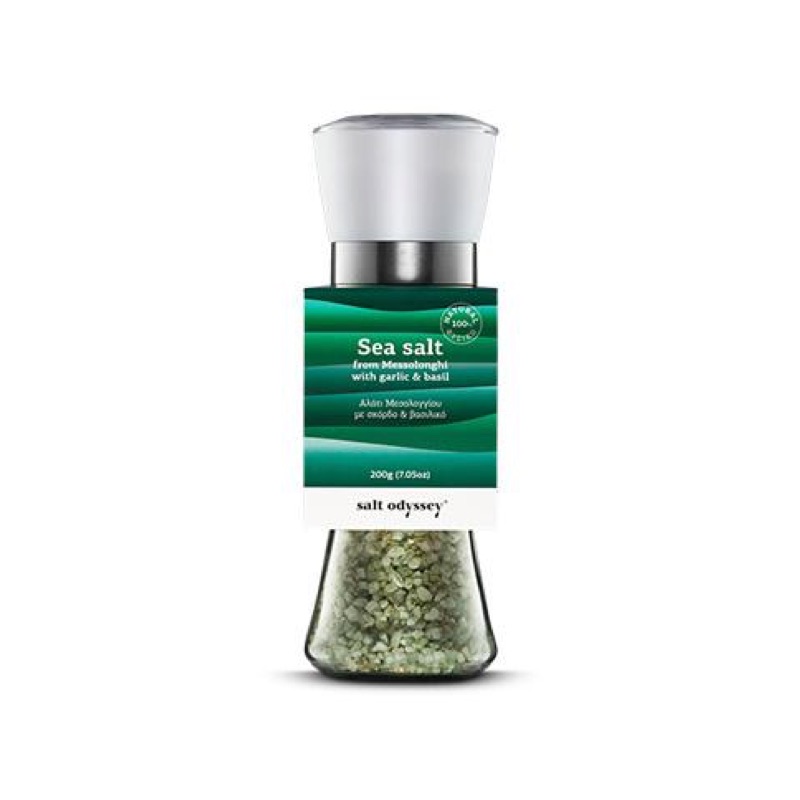 Mill With Sea Salt Garlic And Basil Salt Odyssey 180gr