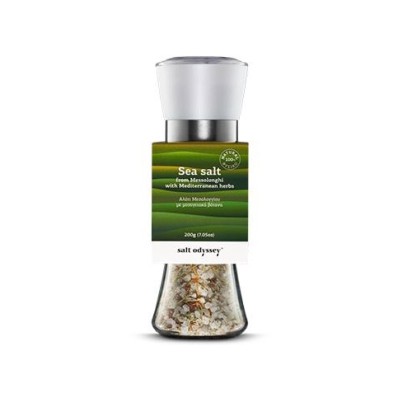 Mill With Sea Salt And Mediterranean Herbs Salt Odyssey 160gr