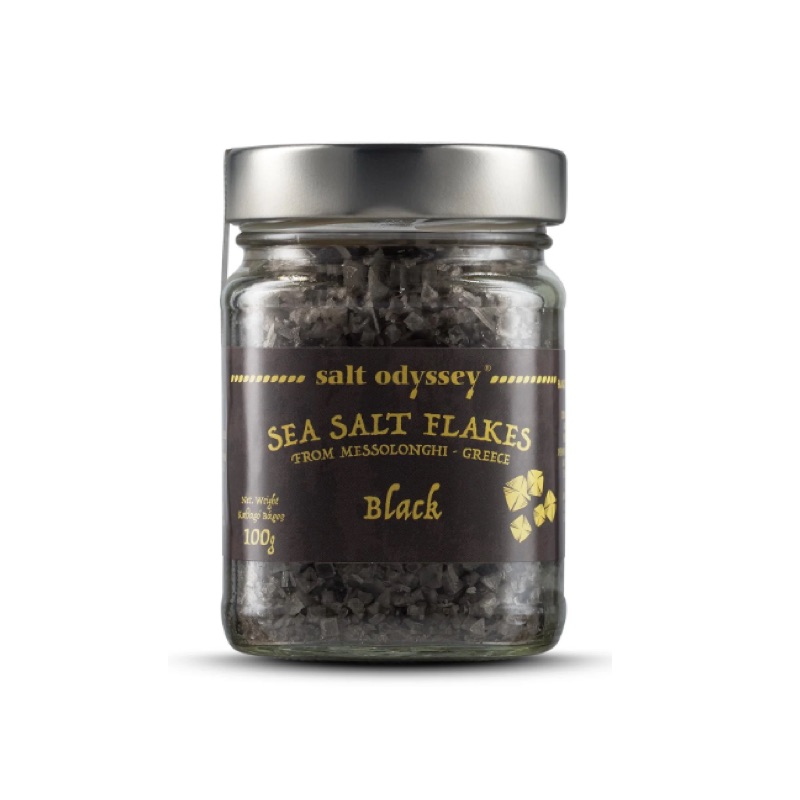 Sea Salt Flakes With Cuttlefish Ink 100gr