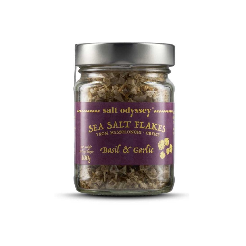 Sea Salt Flakes With Basil And Garlic 100gr