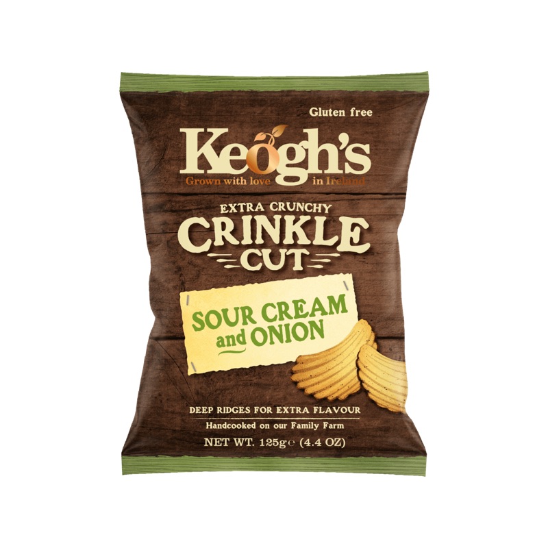 Keoghs Potato Chips With Sour Cream And Onion 125gr