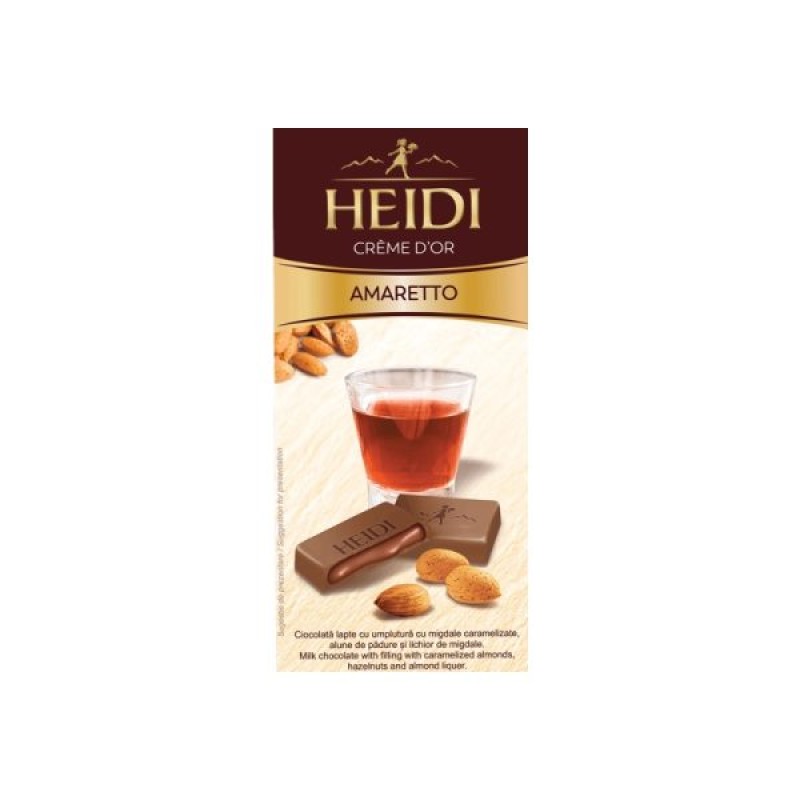 Milk Chocolate Filled with Amaretto Heidi 90gr
