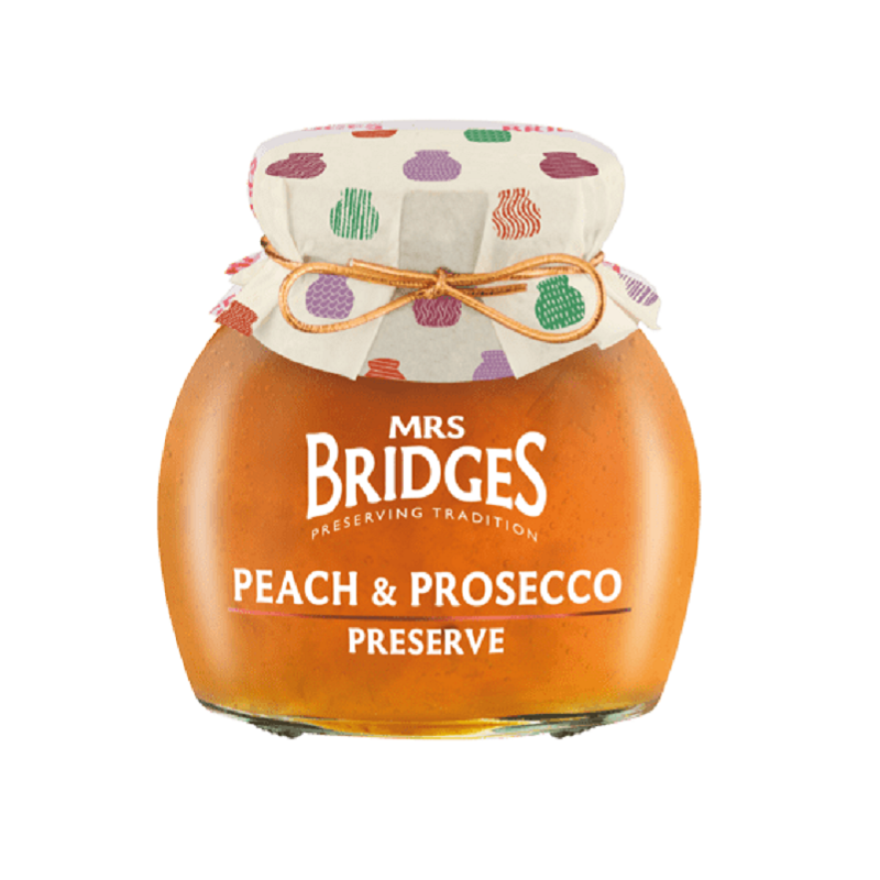 Peach Jam and Prosecco Wine Mrs Bridges 340gr