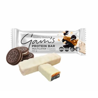 Protein Bar with Cookies Gluten/Sugar Free Gam's 50gr