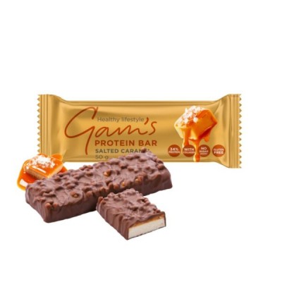 Protein Bar with Salted Caramel Gluten/Sugar Free Gam's 50gr