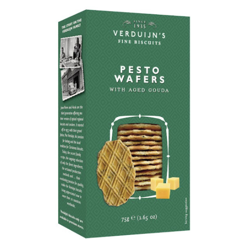 Crackers Wafers with Pesto, Garlic & Gouda Verduijns 75gr