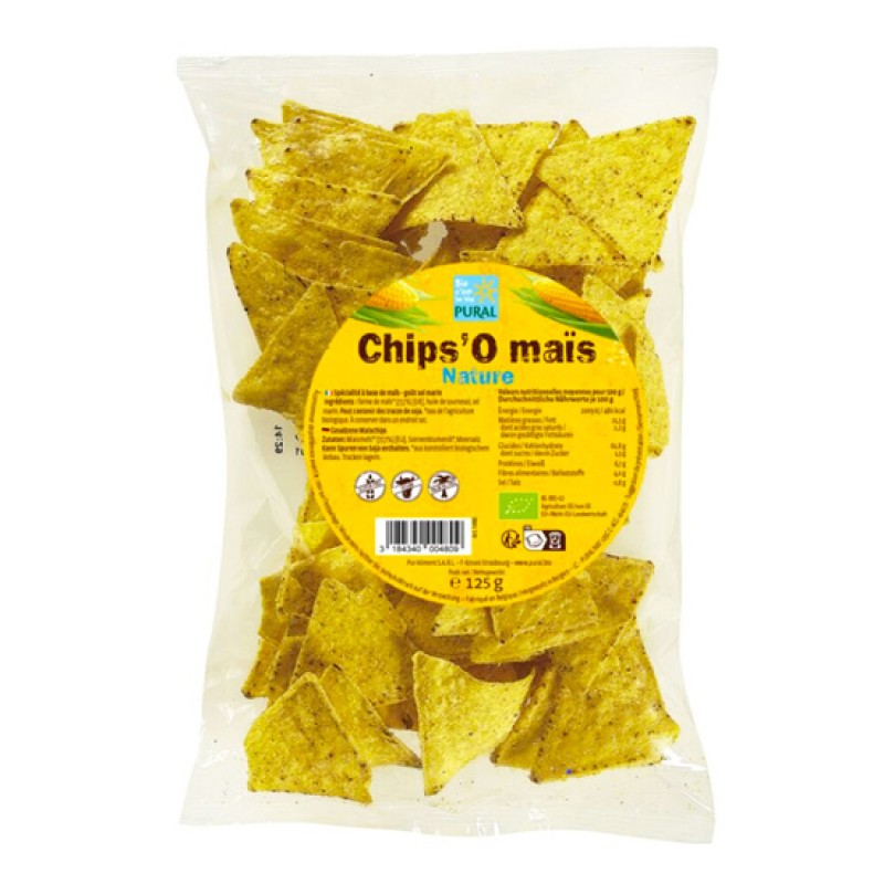 Organic Corn Natchos With Natural Flavor Gluten Free Pural 125gr