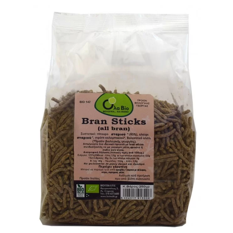 Wheat Bran Sticks Without Sugar Organic All Bio 250gr