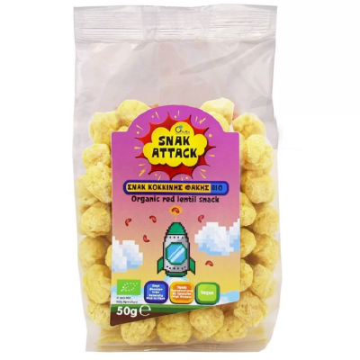 Organic Red Lentil Snacks Snack Attack All Bio 50gr
