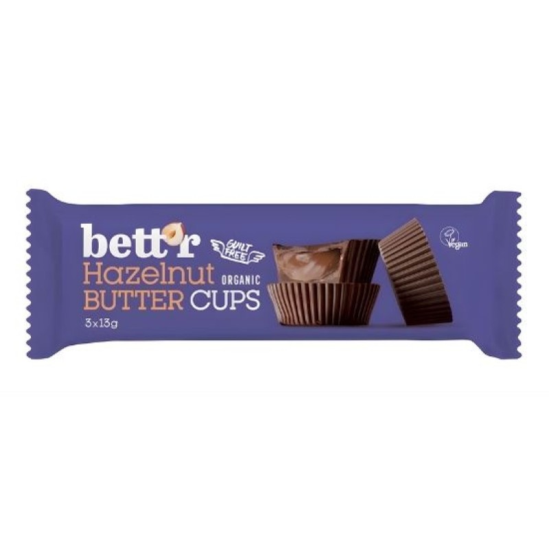 Organic Vegan Pralines with Hazelnut Butter Filling Bettr 39gr