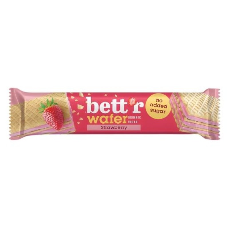 Organic Vegan Wafer with Strawberry Cream & Cashews Sugar Free Bettr 30gr