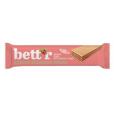 Organic Vegan Wafer with Hazelnut Cream & Cocoa with Coconut Sugar Bettr 30gr