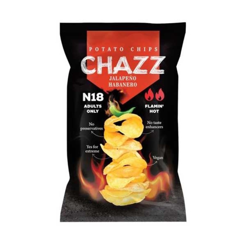 Chips with Habanero and Jalapeno Pepper Flavor Chazz 90gr