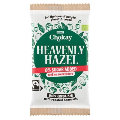 Organic Vegan Dark Chocolate with Roasted Hazelnuts Gluten/Sugar/Lactose Free Chokay 70gr