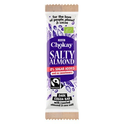 Organic Vegan Dark Chocolate Bar with Peanuts & Caramel Gluten/Sugar/Lactose Free Chokay 30gr