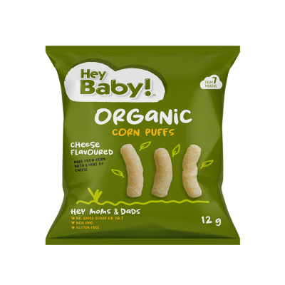 Organic Baby Corn Snack with Cheese +7 months Hey Baby 12gr