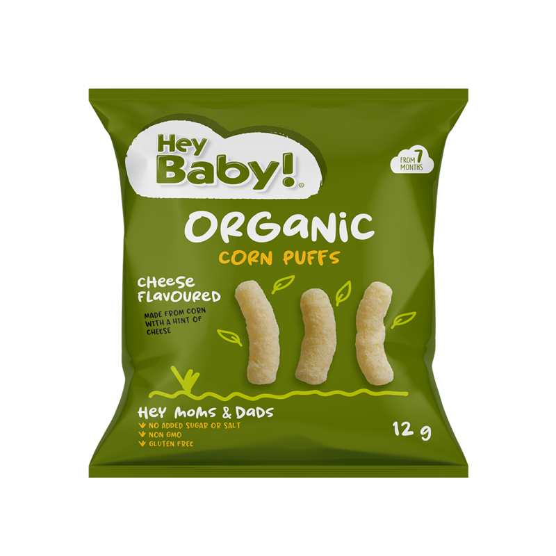 Organic Baby Corn Snack with Cheese +7 months Hey Baby 12gr