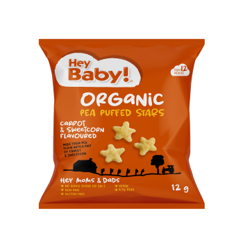 Organic Baby Corn Snack with Carrot and Corn +7 months Hey Baby 12gr