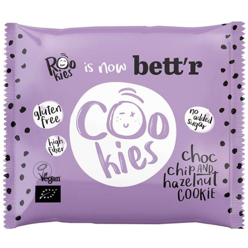 Rookies Soft Cookie With Chocolate Chips And Hazelnut Roo Bar 40gr