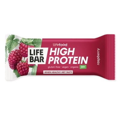 Organic Vegan Protein Bar with Raspberries Gluten/Sugar Free Lifefood 40gr