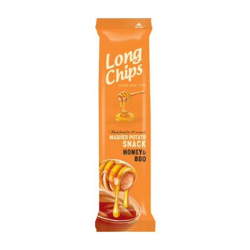 Honey-BBQ Flavored Chips Long Chips 75gr
