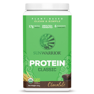 Organic Brown Rice Protein Classic Chocolate Flavor Sunwarrior 750gr