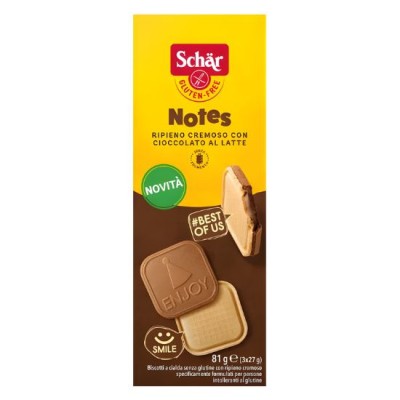 Notes Gluten Free Milk Chocolate Coated Biscuit-Waffle Schar 81gr