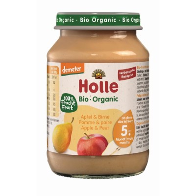 Organic Fruit Cream with Apple & Pear Gluten Free 5+ months Holle 190gr