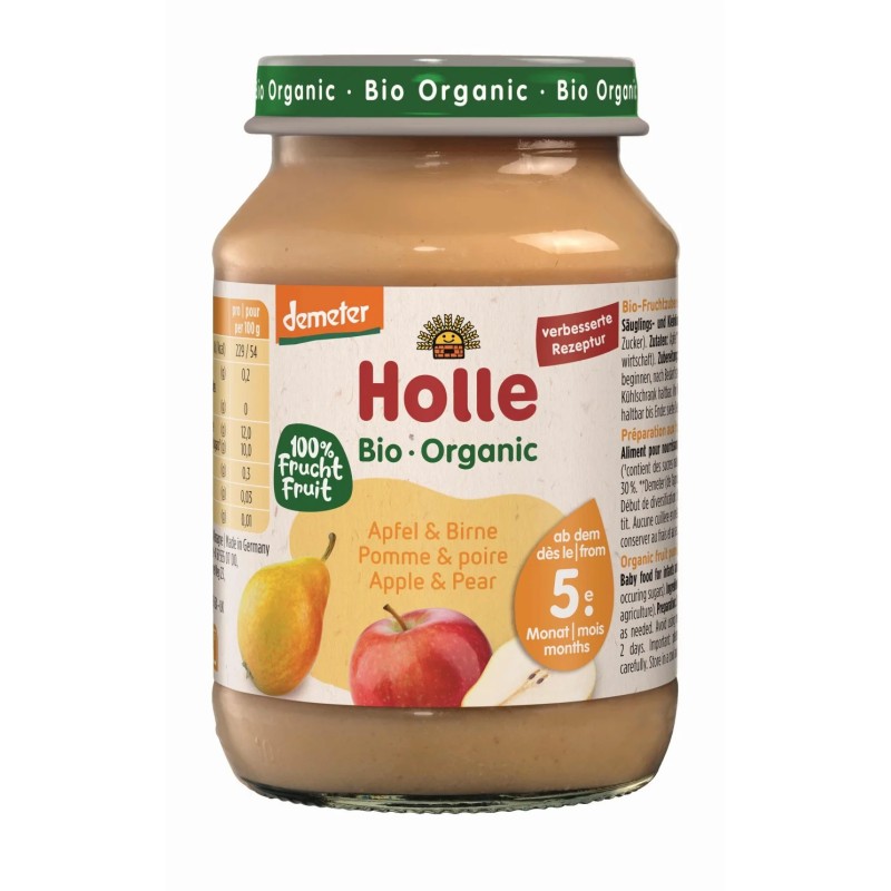 Organic Fruit Cream with Apple & Pear Gluten Free 5+ months Holle 190gr