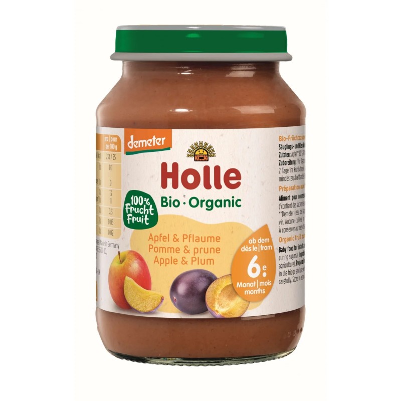 Organic Fruit Cream with Apple & Plum Gluten Free 6+ months Holle 190gr