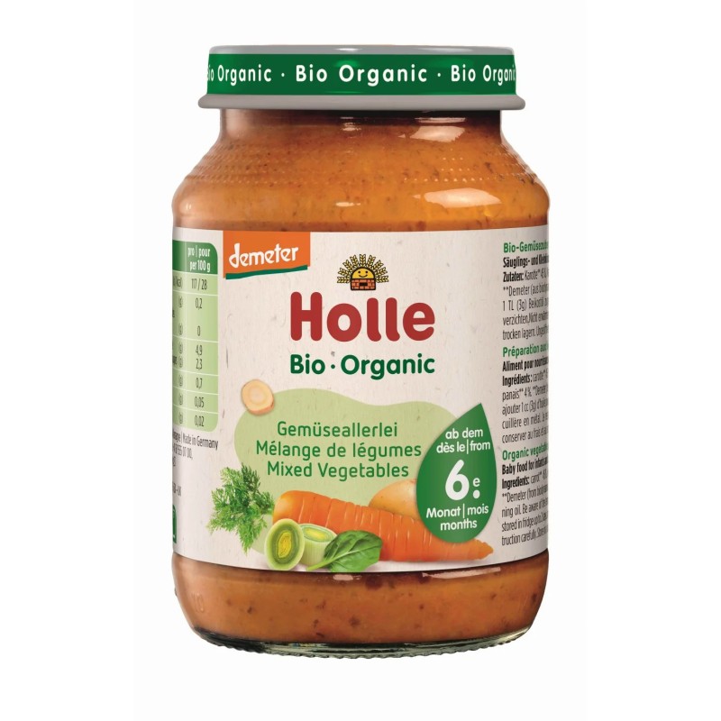 Organic Baby Meal with Mixed Vegetables Gluten Free 6+ Months Holle 190gr