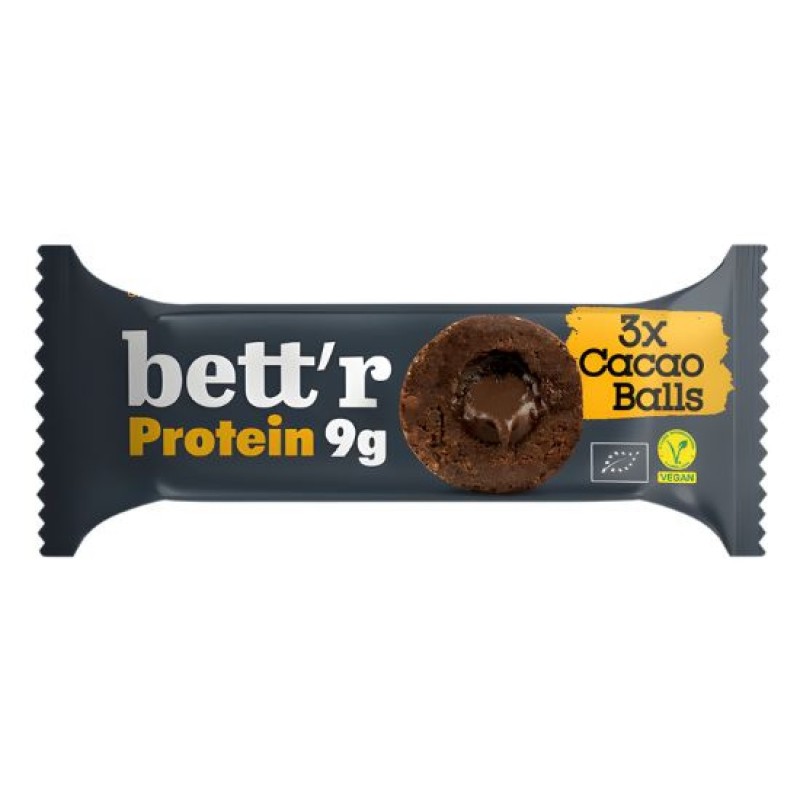 Organic Vegan Protein Balls with Cocoa Filling Sugar Free Bettr 45gr