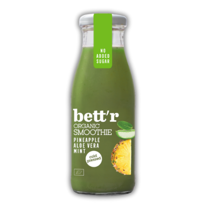 Organic Vegan Smoothie with Pineapple, Aloe & Mint Sugar Free Bettr 250gr